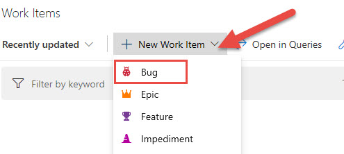 Choose the bug item