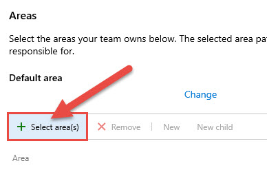 Click on the Select Area(s) button