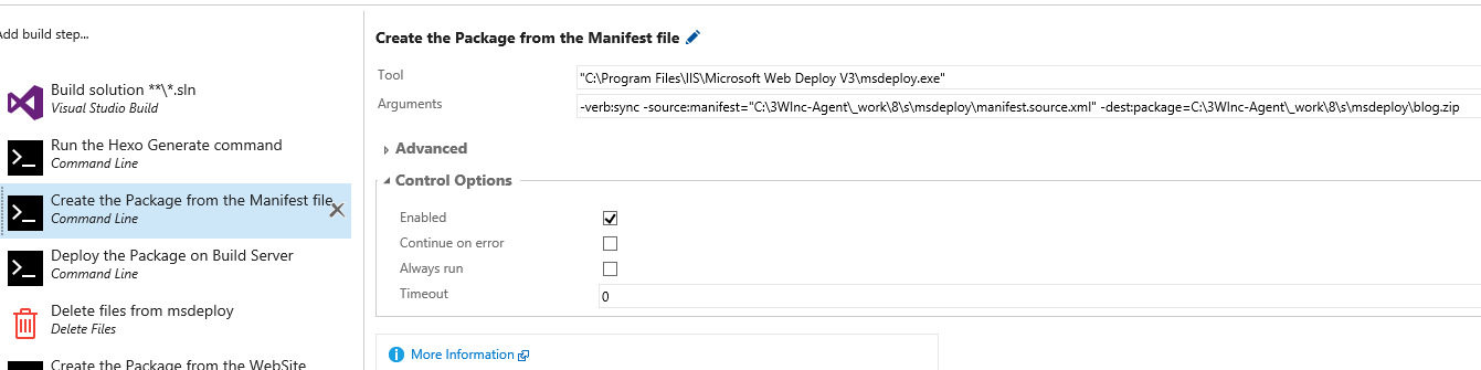 Build Task to Create Package from Manifest file